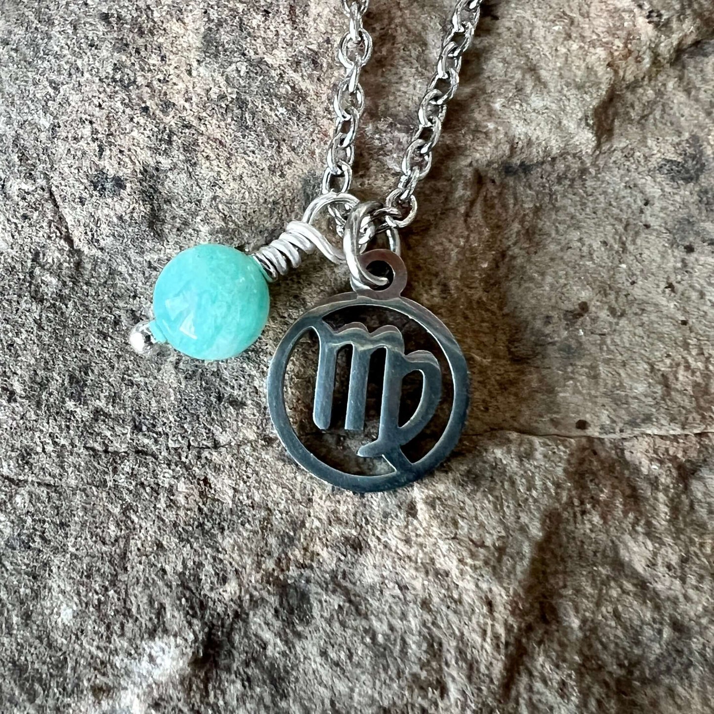 Zodiac Charm & Gemstone Necklace