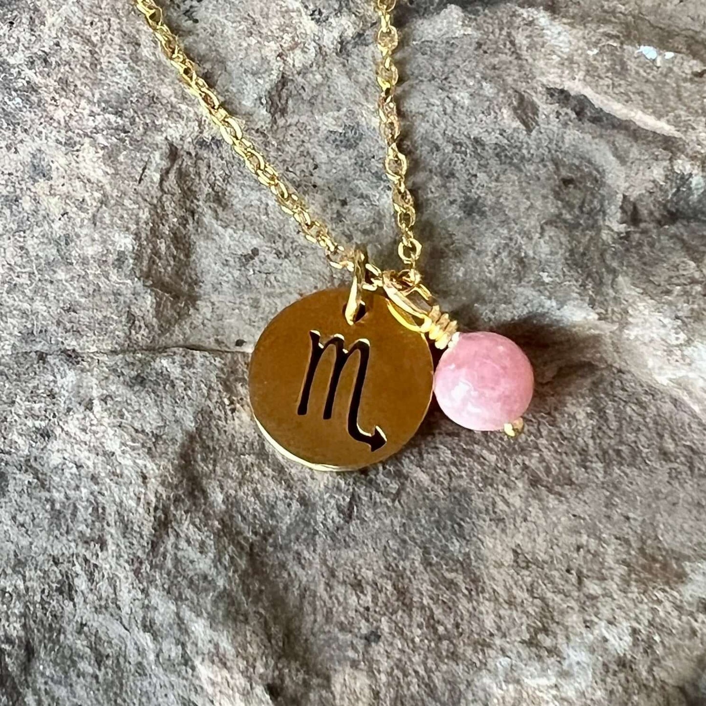 Zodiac Charm & Gemstone Necklace