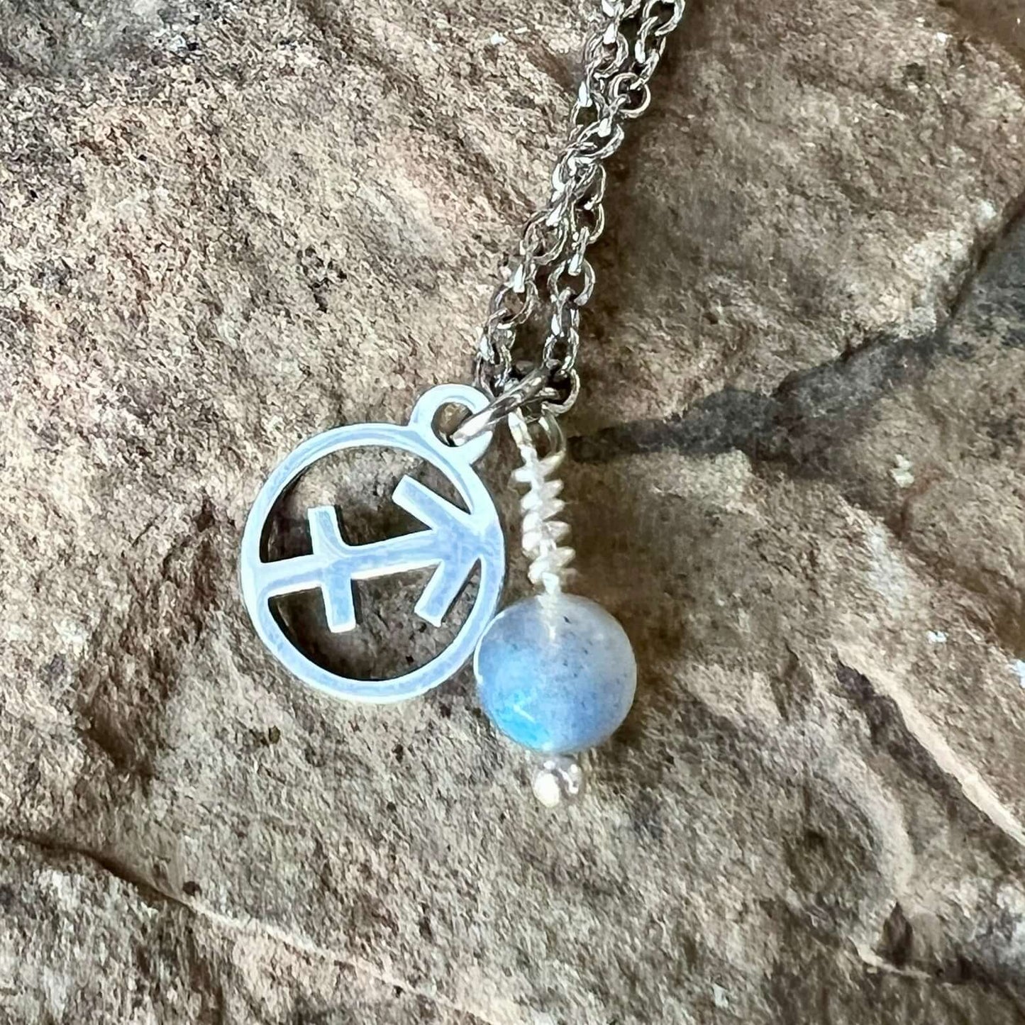 Zodiac Charm & Gemstone Necklace