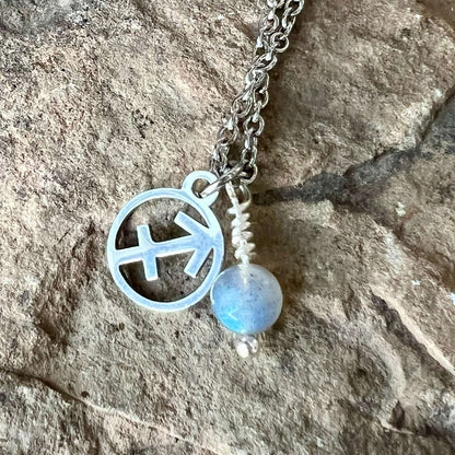 Zodiac Charm & Gemstone Necklace