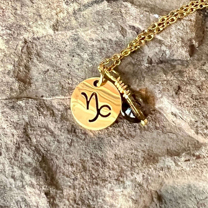 Zodiac Charm & Gemstone Necklace