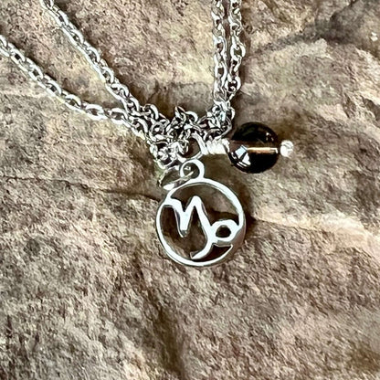 Zodiac Charm & Gemstone Necklace