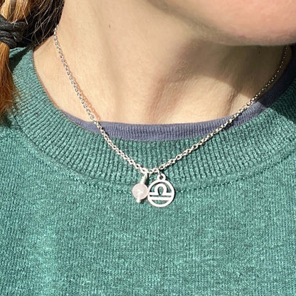 Zodiac Charm & Gemstone Necklace