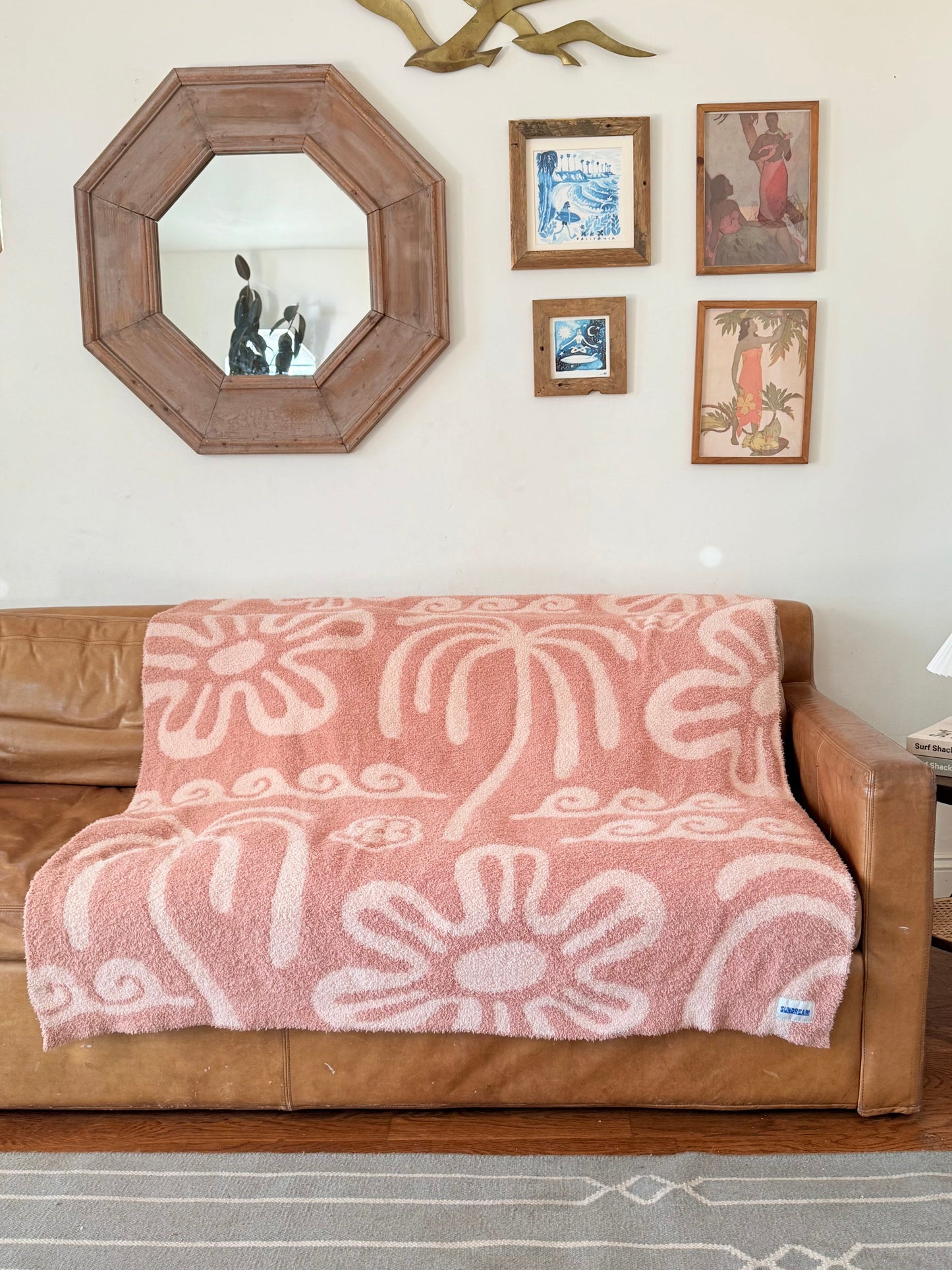 Hanalei Plush Throw - Island Blush