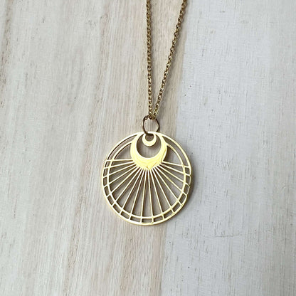 Lunar Radiance Moon Pendant Necklace