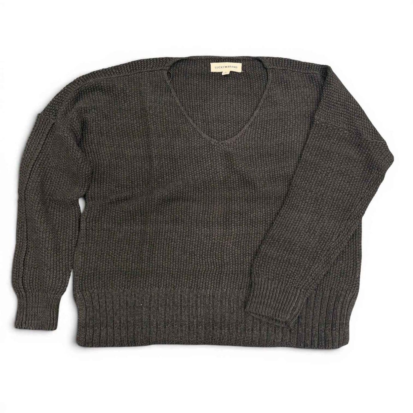 [7WP5056-001] WOMENS LUCKY BRAND SPRING WEIGHT V NECK PULLOVER - BLACK COMBO