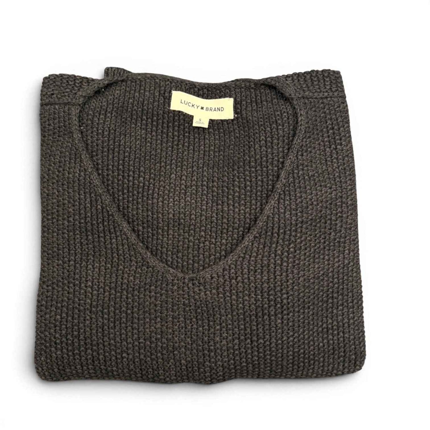 [7WP5056-001] WOMENS LUCKY BRAND SPRING WEIGHT V NECK PULLOVER - BLACK COMBO