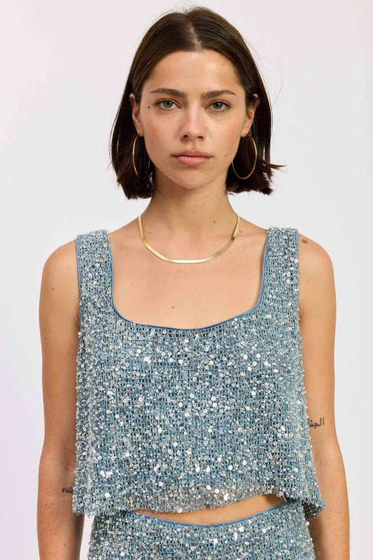Osanna Sequin Crop Top