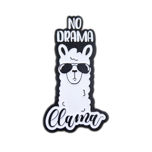 No Drama Llama Pin - No Stress Motivational Llama Enamel Pin