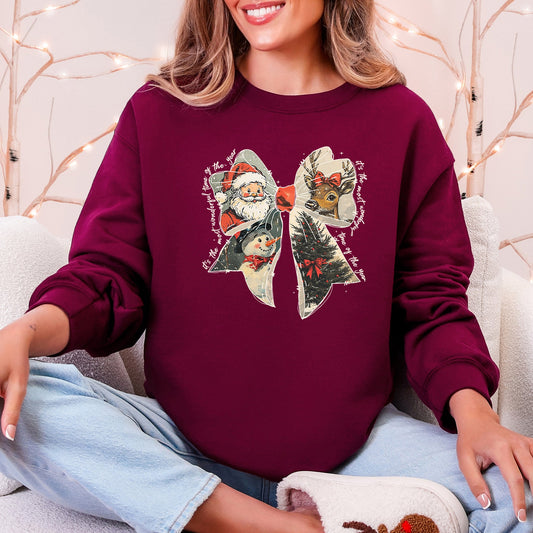 It's The Most Wonderful Time Of The Year, Christmas, Santa, Snowman, Reindeer Sweatshirt