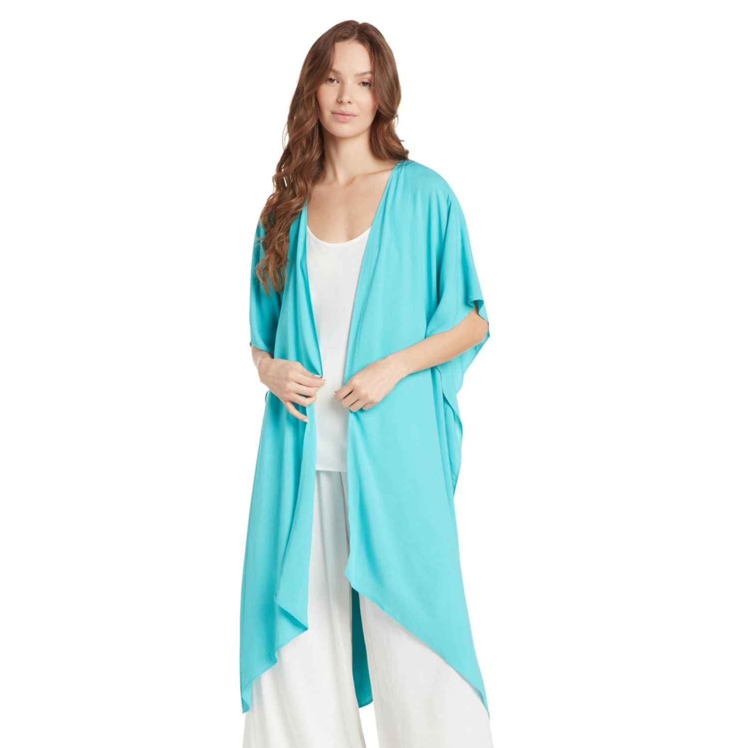 Solid Kimono Jacket - Ocean