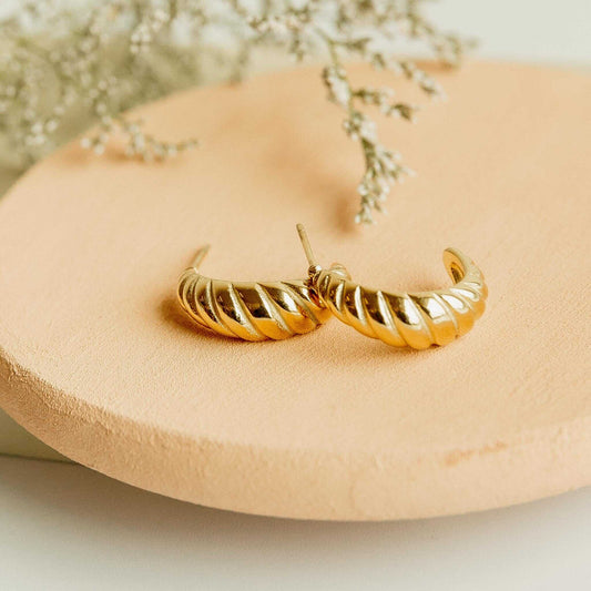 Gold Croissant Earrings