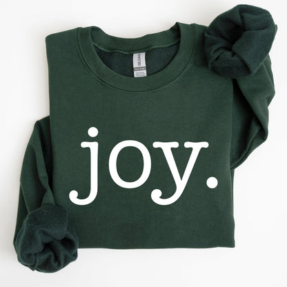 Joy, Classic Minimalist, Christmas, Winter, Snow, Santa, Sweatshirt