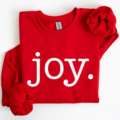 Joy, Classic Minimalist, Christmas, Winter, Snow, Santa, Sweatshirt