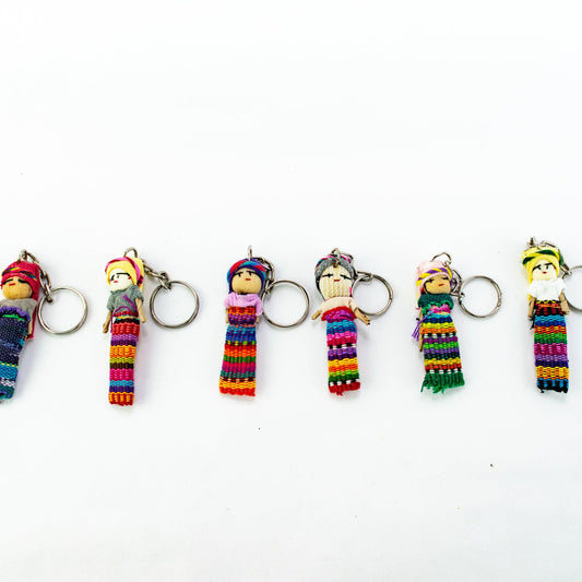 Worry Doll Boho Key Chain | Handmade Multicolor Charm from Guatemala
