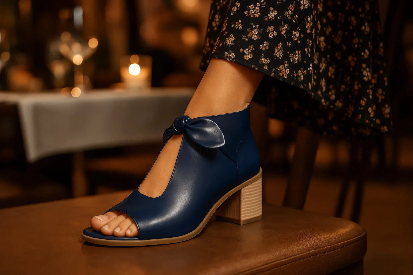 Women's Kimora Navy Heeled Sandals