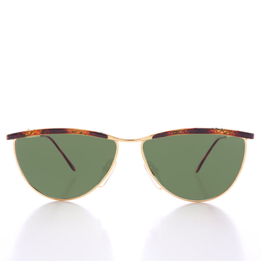 Unique Angular Gold 80s Sunglass - Lasky