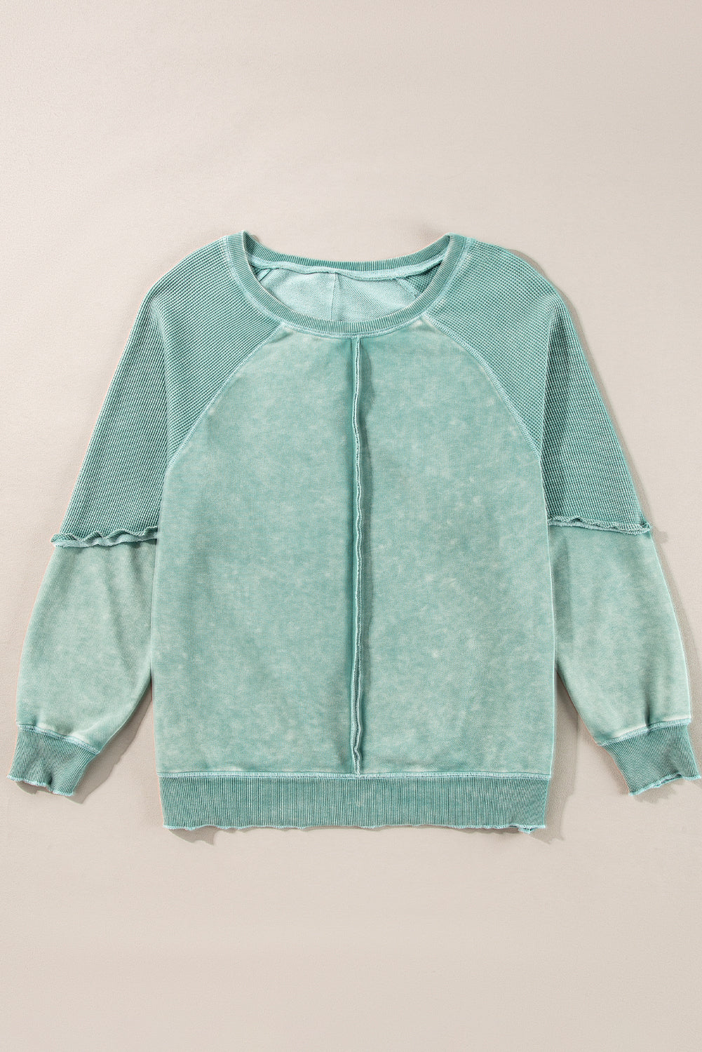Jolie Waffle Exposed Seam Raglan Sweatshirt