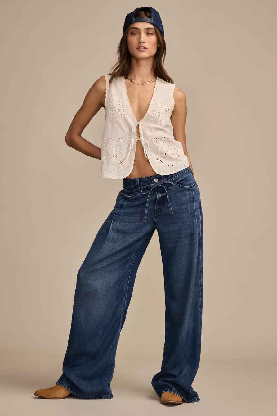 [146333-420] WOMENS LUCKY BRAND LUCKY LEGEND LIQUID DENIM LUXE PALAZZO