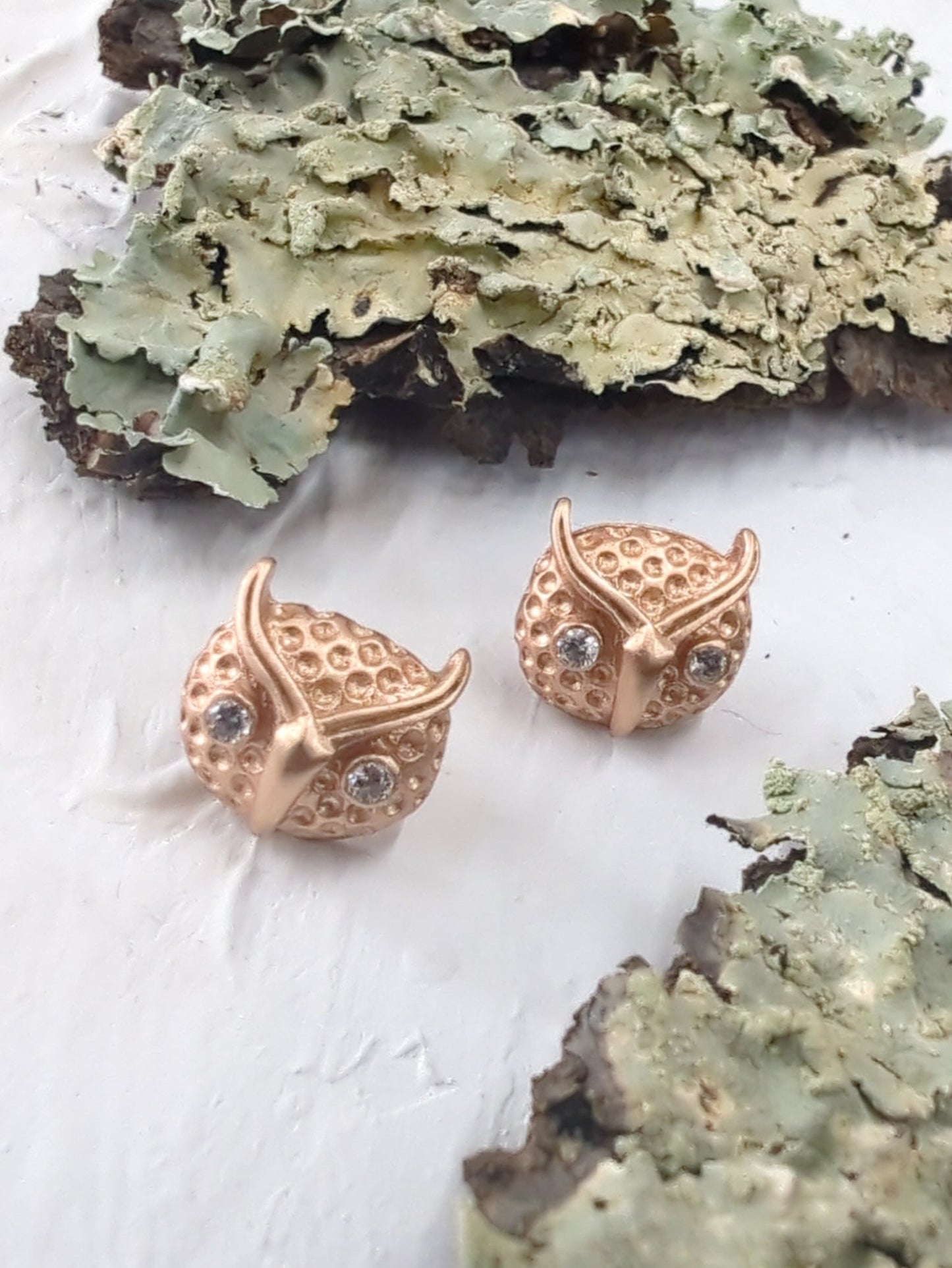 Azia Owl Stud Earrings
