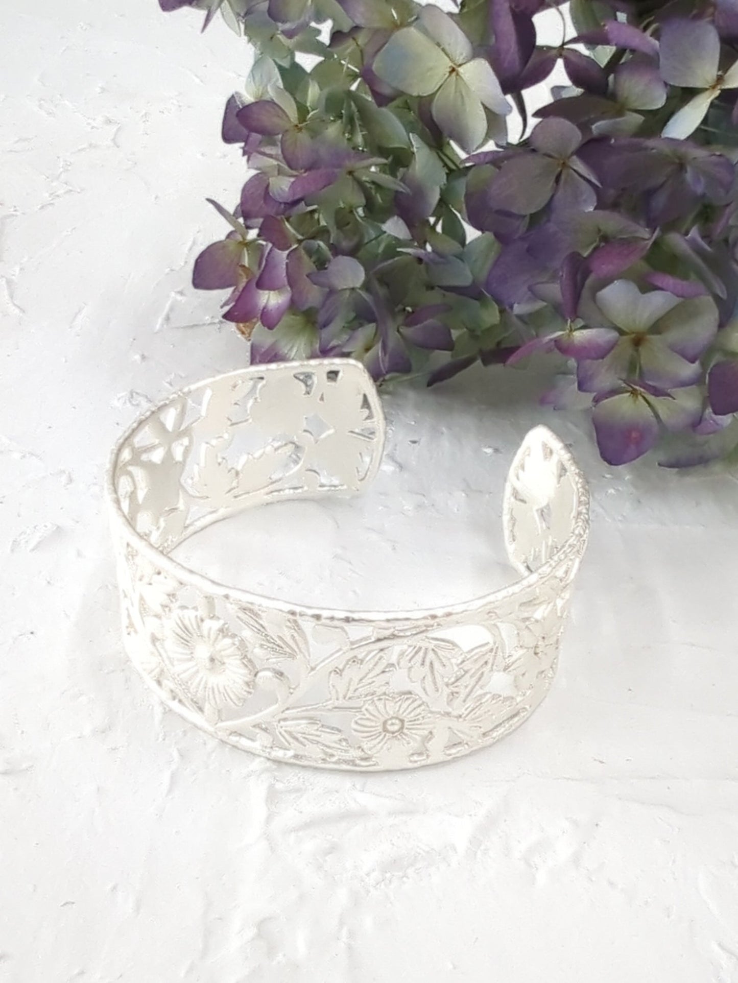 Floral Filigree Cuff Bracelet