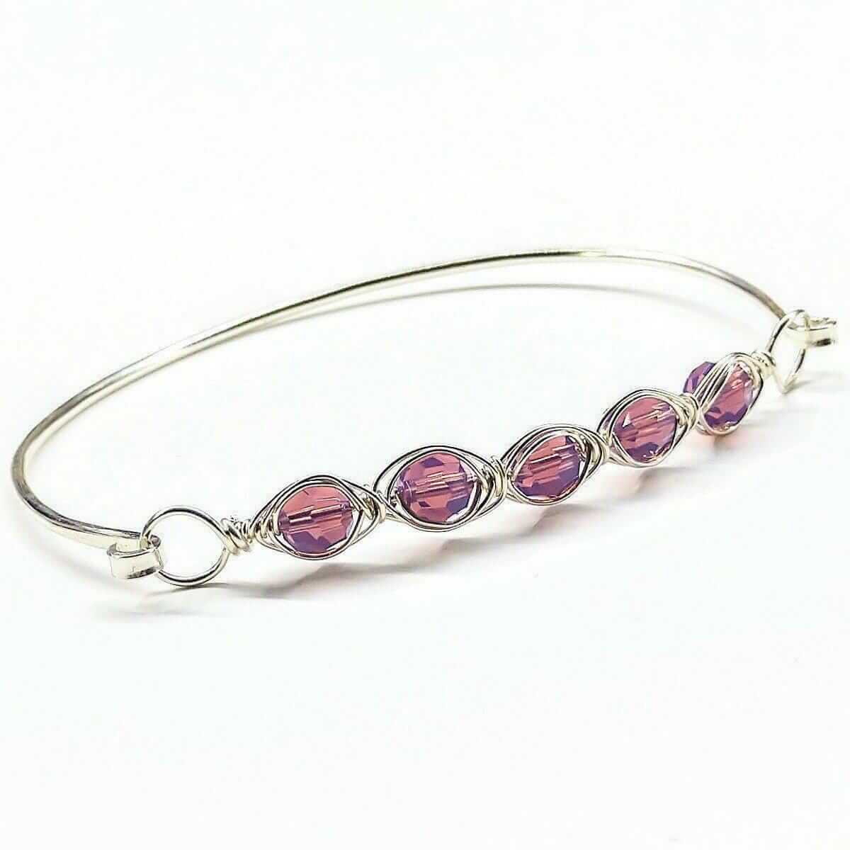 Larger Oval Shaped Swarovski Crystal Bar Bangle Bracelet