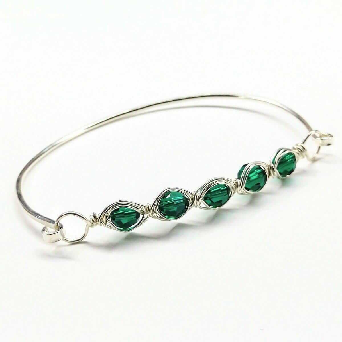 Larger Oval Shaped Swarovski Crystal Bar Bangle Bracelet