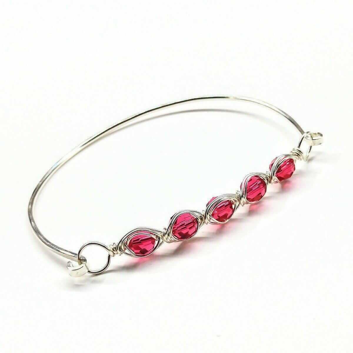 Larger Oval Shaped Swarovski Crystal Bar Bangle Bracelet