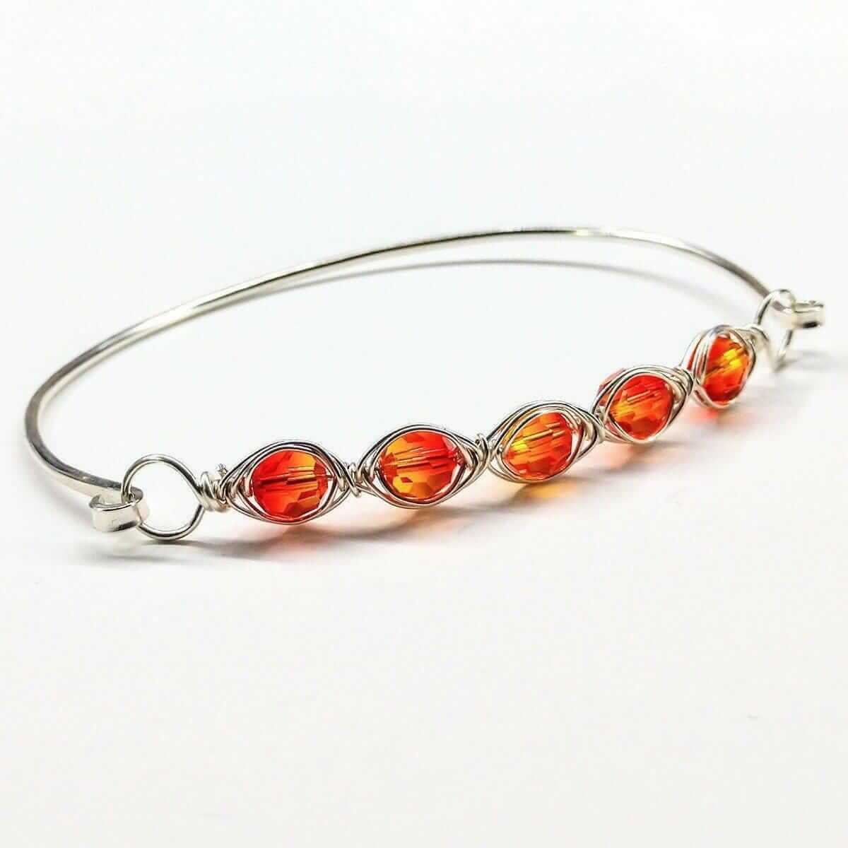 Larger Oval Shaped Swarovski Crystal Bar Bangle Bracelet