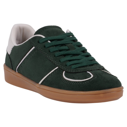 Women's Milan Green Lace Up Sneaker