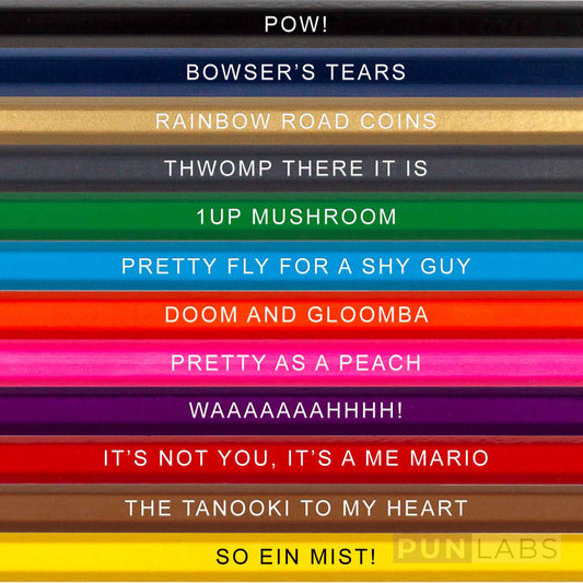 Mario Colos. Colored Pencil Set For Fans of Super Mario Brothers