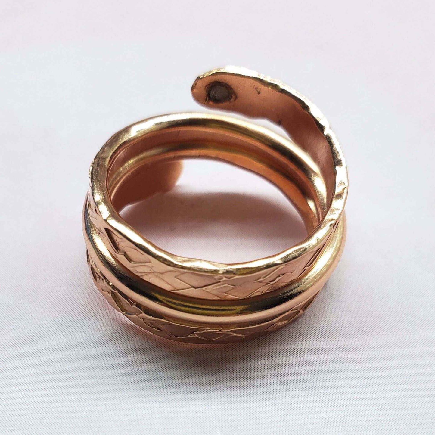Matching Stackable Brides Mag Copper Crystal Embedded Wrap Ring