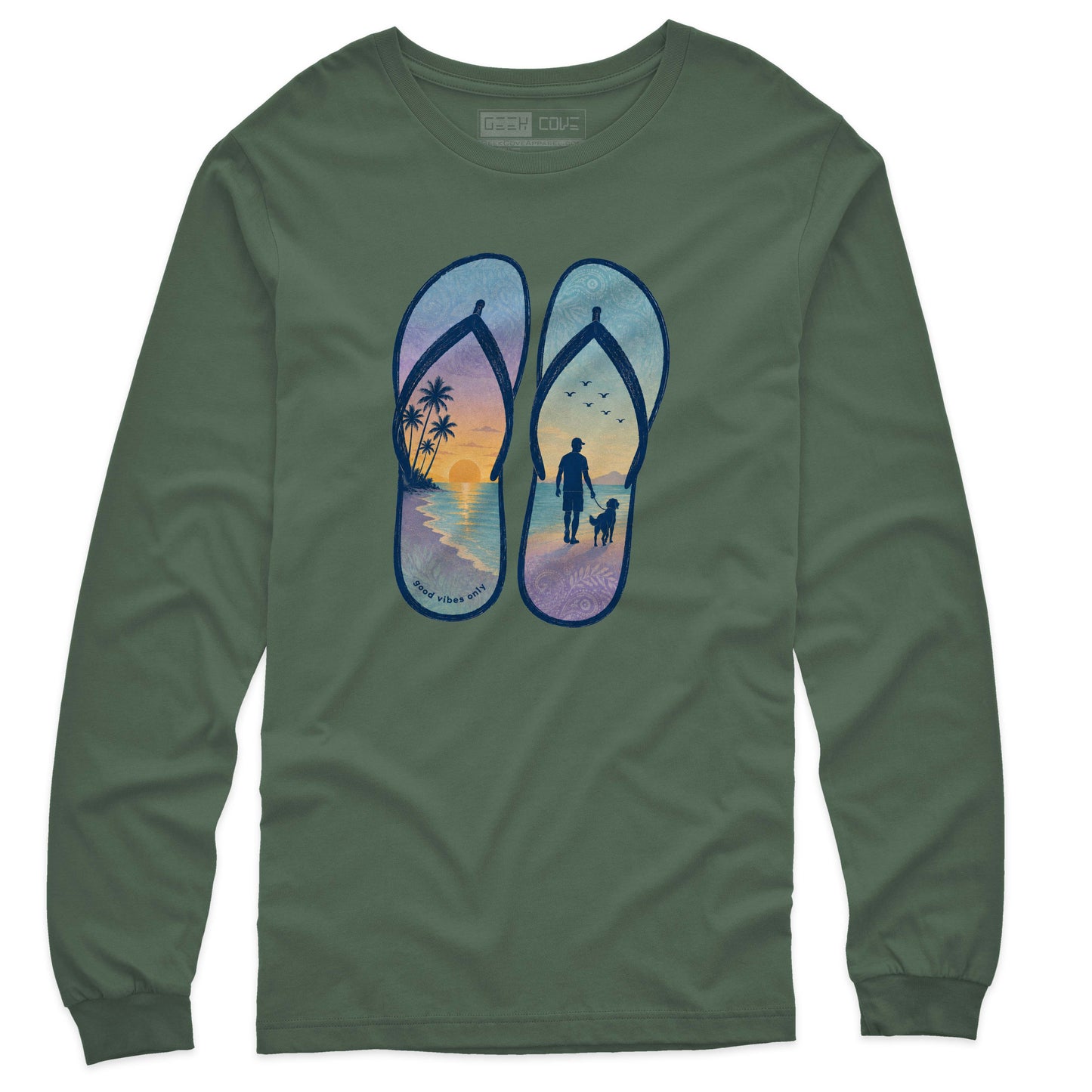 Flip Flop Beach Walk Long Sleeves Tee