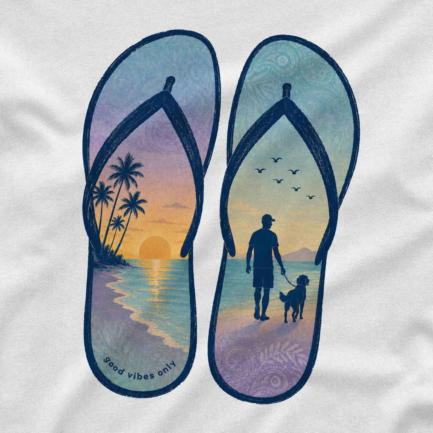 Flip Flop Beach Walk Long Sleeves Tee