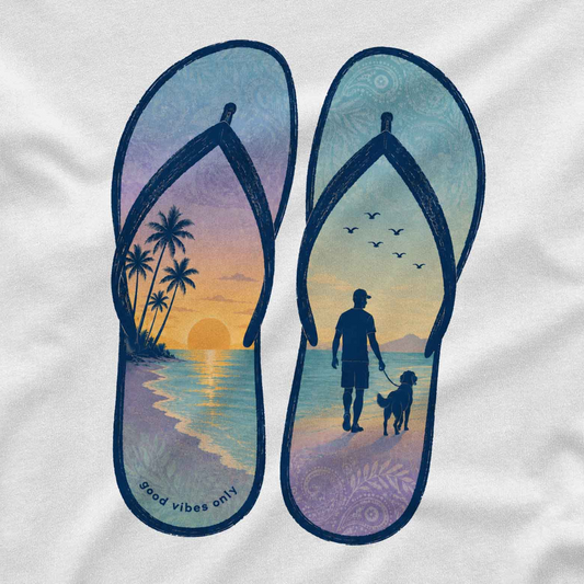 Flip Flop Beach Walk Long Sleeves Tee