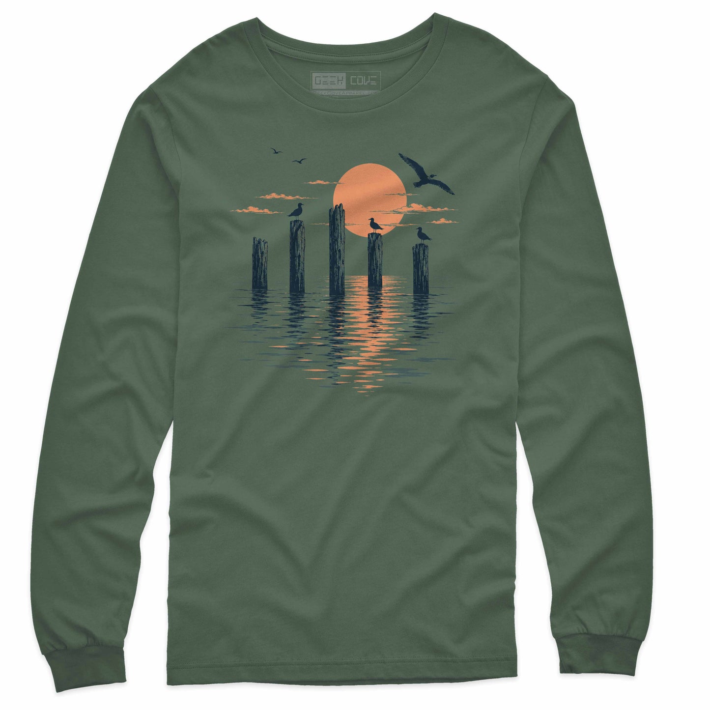 Serene Beach Pier Long Sleeve Tee