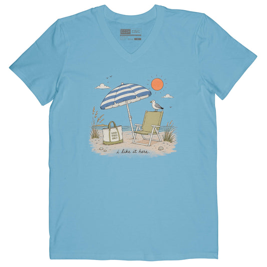 I Like it Here Short Sleeve Crusher Vee