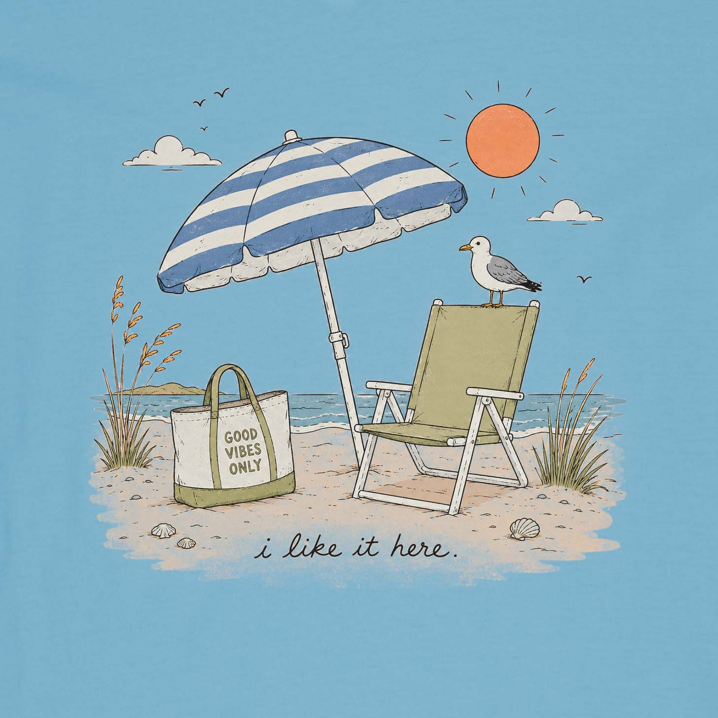 I Like it Here Short Sleeve Crusher Vee