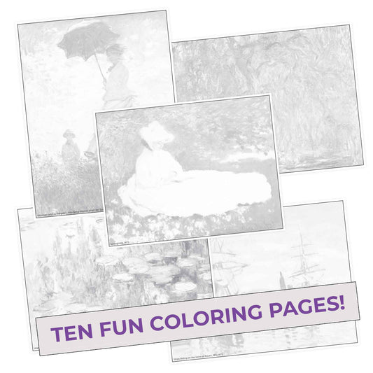 Monet Colors Coloring Pages (10 Pack)