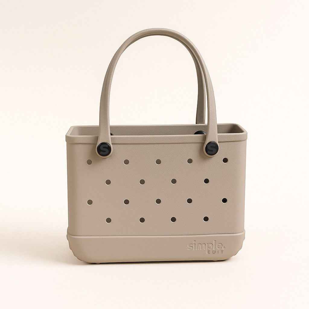 Everyday Small EVA Tote – Drift | Waterproof, Lightweight, Minimalist Neutral Mini Bag