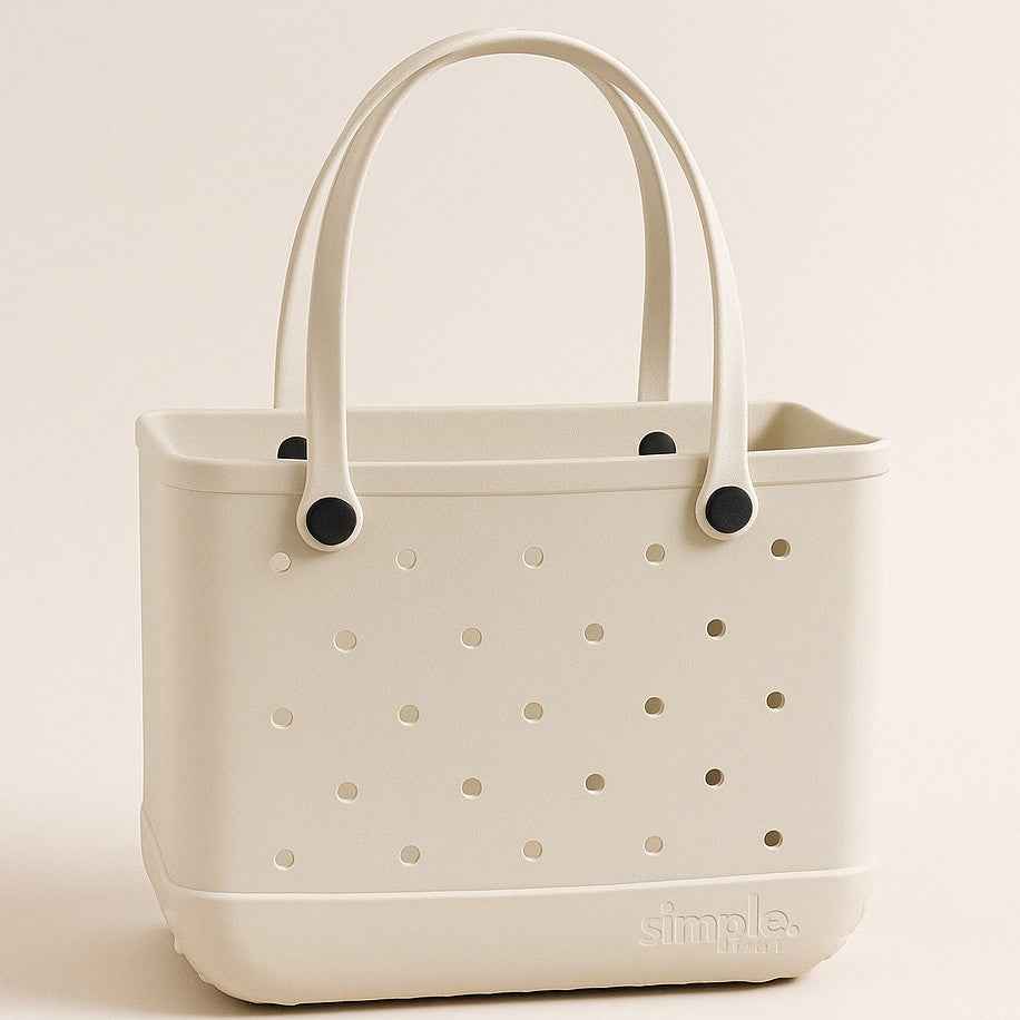Everyday Extra Large EVA Tote – Natural Stone | Waterproof, Lightweight, Neutral Oversized Bag