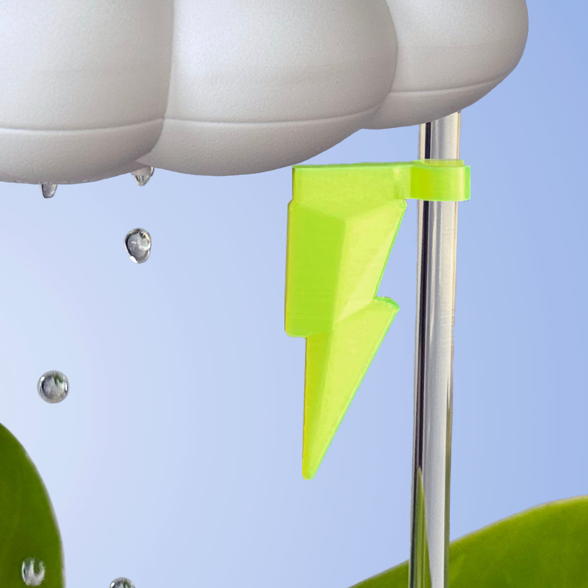 Original Dripping Rain Cloud with Neon Lightning Bolt Charm
