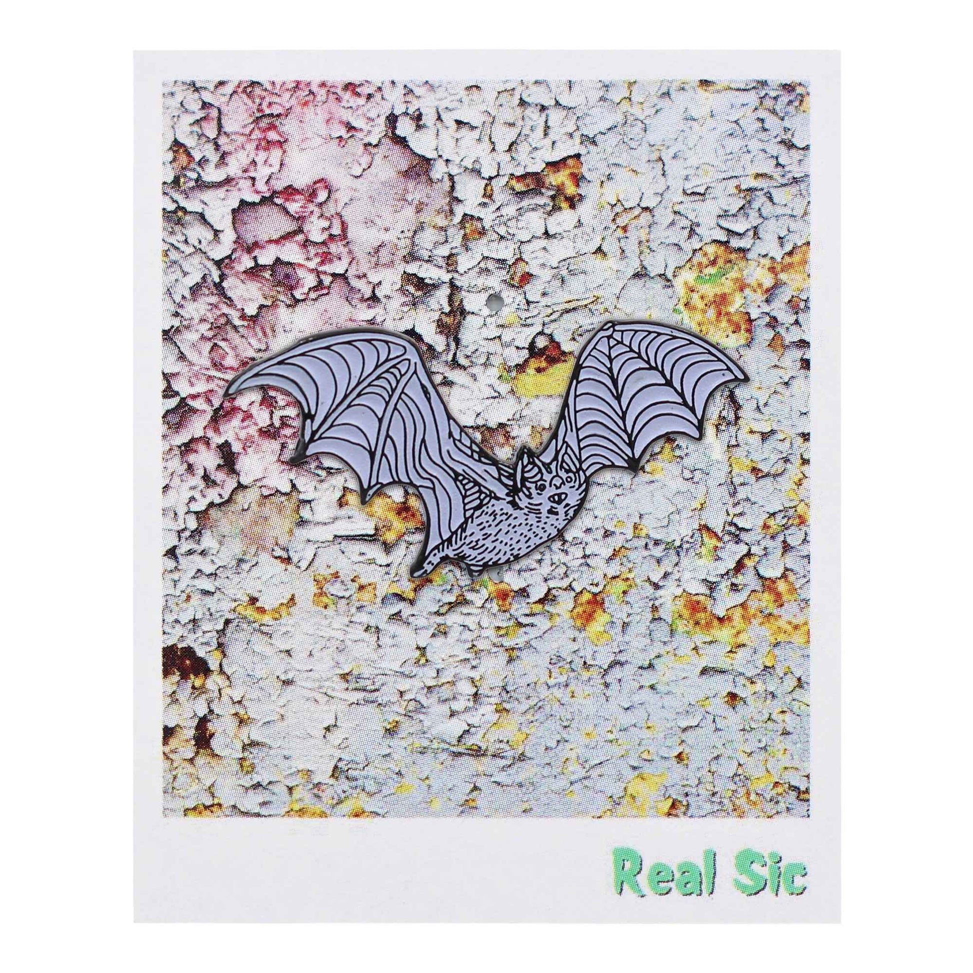 Bat Enamel Pin - Glow-in-The-Dark White Bat Lapel Pin