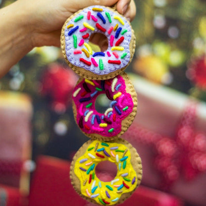 Donut Felt Embroidered Handmade Ornament - Mexico