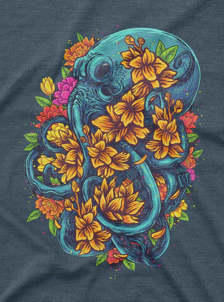 Octopus Floral Women's T Shirt