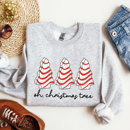 Oh Christmas Tree, Cakes, Winter, Snacks, Santa, Snow, Xmas Sweatshirt