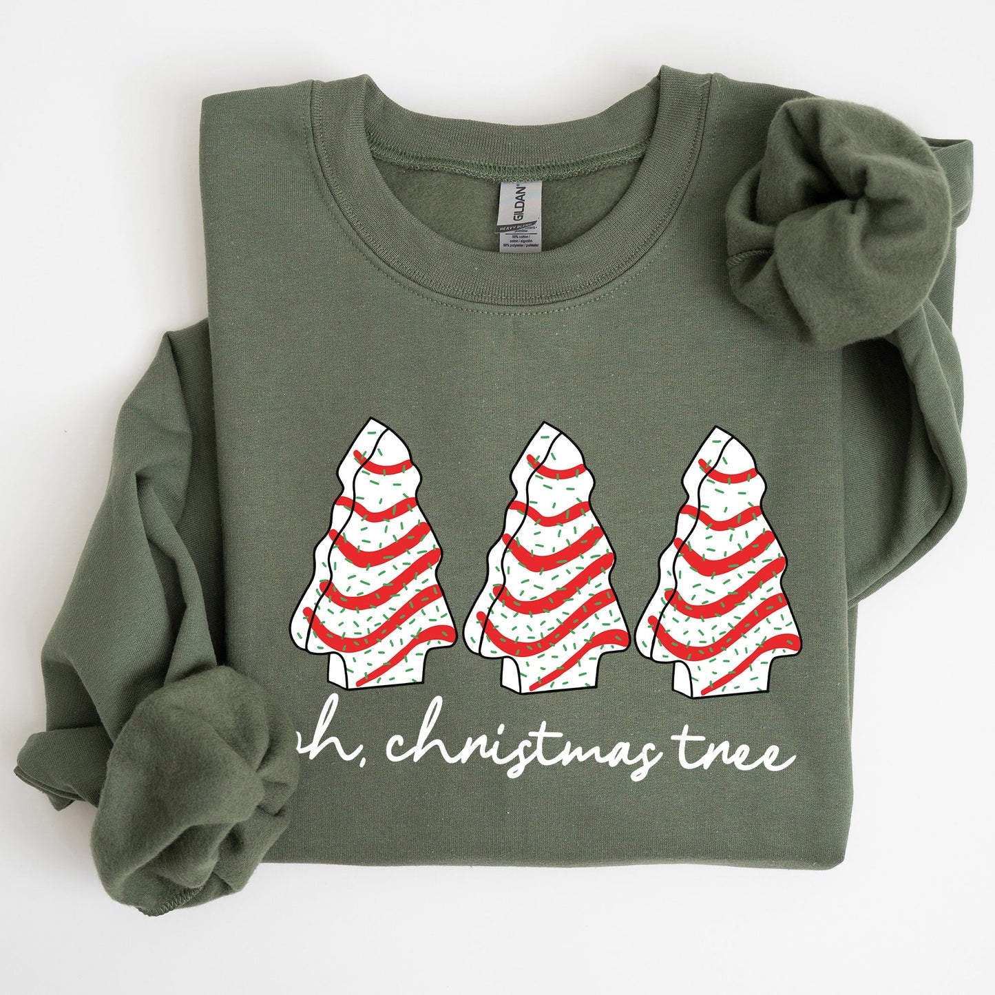 Oh Christmas Tree, Cakes, Winter, Snacks, Santa, Snow, Xmas Sweatshirt