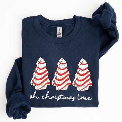 Oh Christmas Tree, Cakes, Winter, Snacks, Santa, Snow, Xmas Sweatshirt