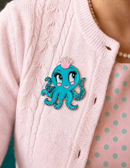 Olivia the Octo Cutie Brooch by Miss Fluff x Lipstick & Chrome
