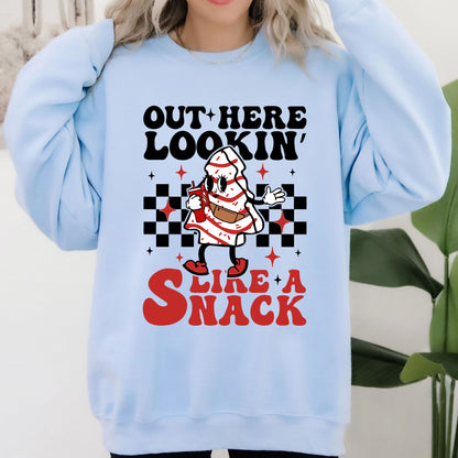 Out Here Lookin Like A Snack, Christmas Cake, Snow, Xmas, Santa Sweatshirt